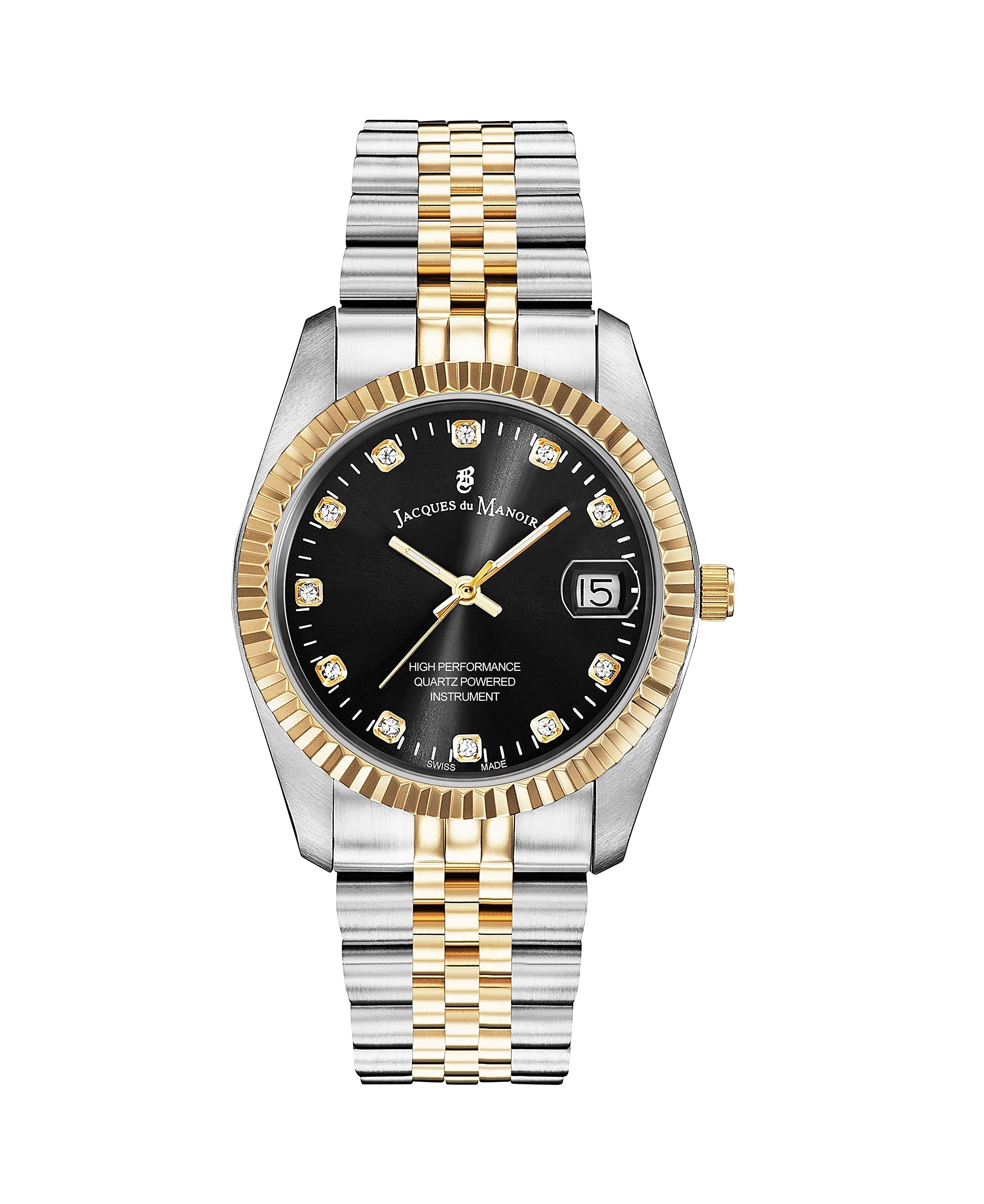 Jacques du Manoir Swiss-made Ladies Inspiration Silver & Gold Plated Bracelet Watch