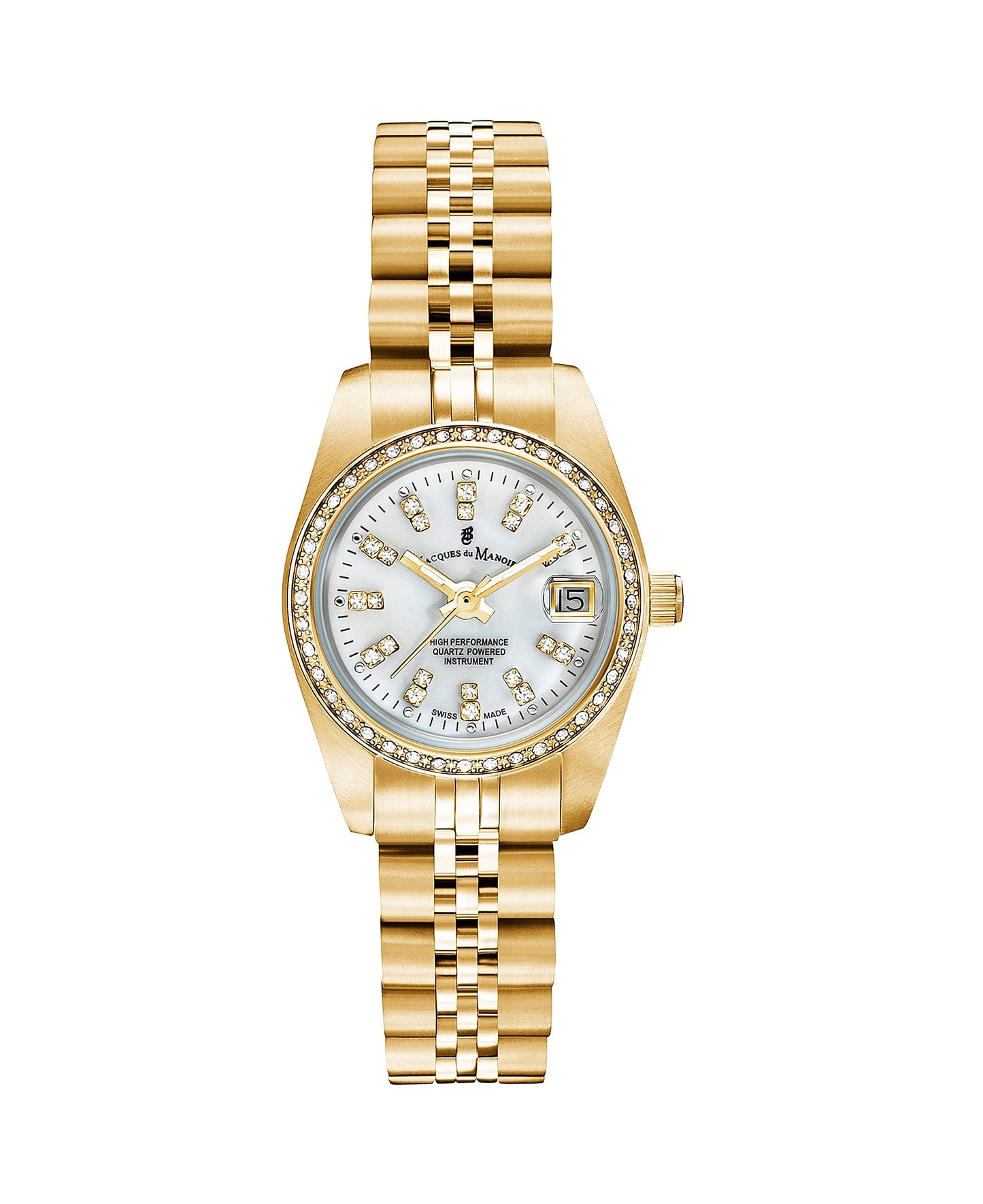 Jacques du Manoir Swiss-made Ladies Inspiration Gold Plated Bracelet Watch