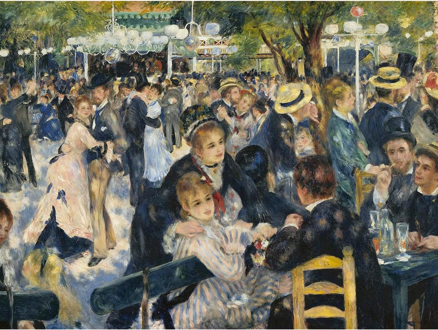 Clementoni - Puzzle mit 1000 Teilen Kunst für Erwachsene und Jungen, Museum Collection, Thema Bal au Moulin de la Galette von Renoir, Geschenkidee für Damen und Herren, Made in Italy, 70 x 50 cm