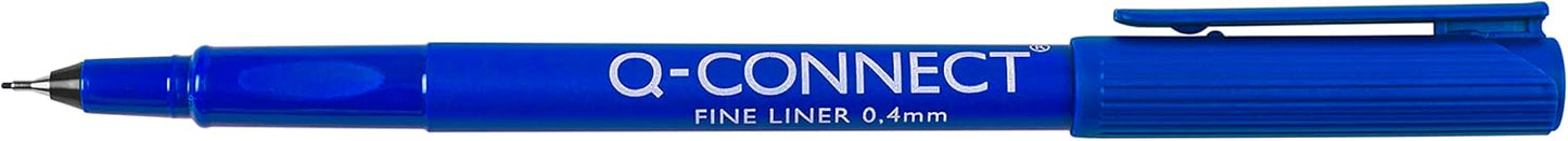 Q-Connect Blue 0.4mm Fineliner Pen (Pack of 10