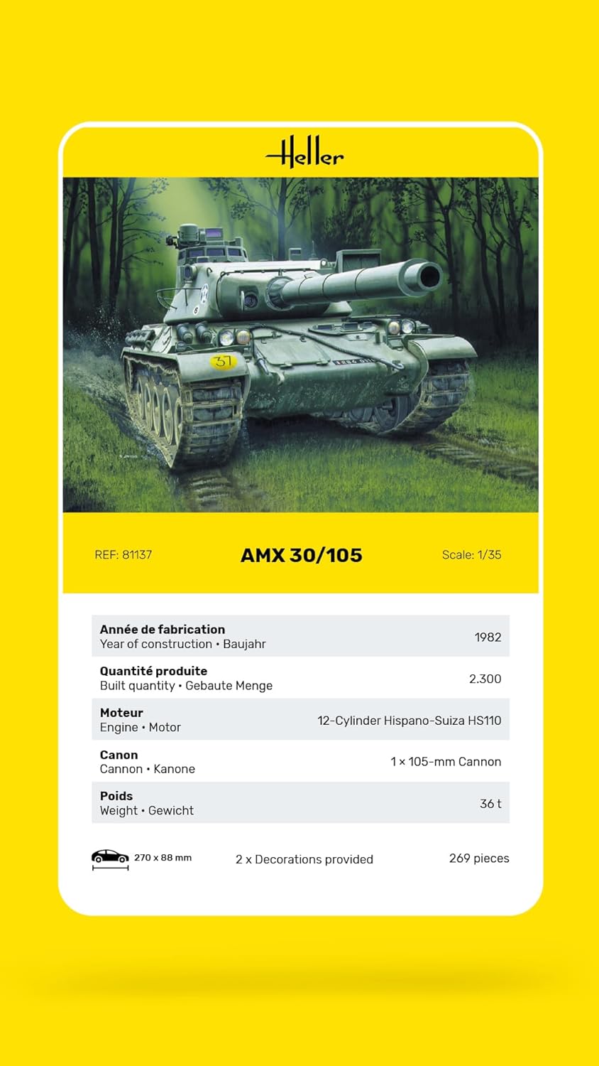 Glow2B Heller 81137 - Modellino carro armato AMX 30/105