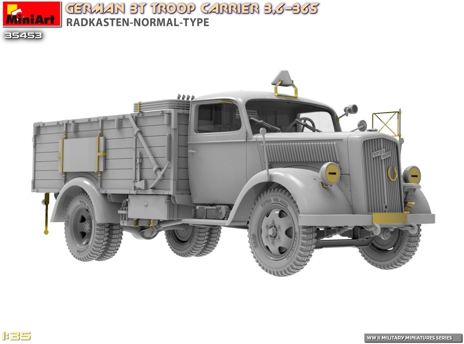 Miniart 1:35 - Tedesco 3T Camion 3,6-36S Radkasten Tipo Normale