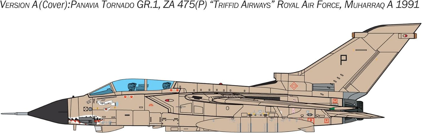 Italeri 35107 1:48 Tornado GR.1/IDS Gulf W. War Thunder - originalgetreue Nachbildung, Modellbau, Plastik Bausatz, Basteln, Hobby, Kleben, Modellbausatz, Zusammenbauen, unlackiert