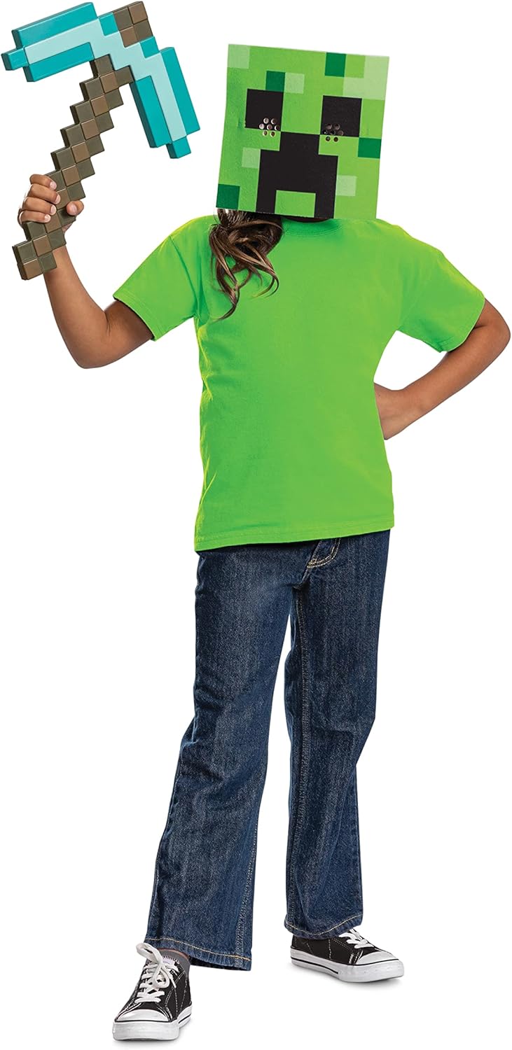 DISGUISE 156269 Minecraft Role Play, 6+, Diamond Pickaxe and Mask, One Size