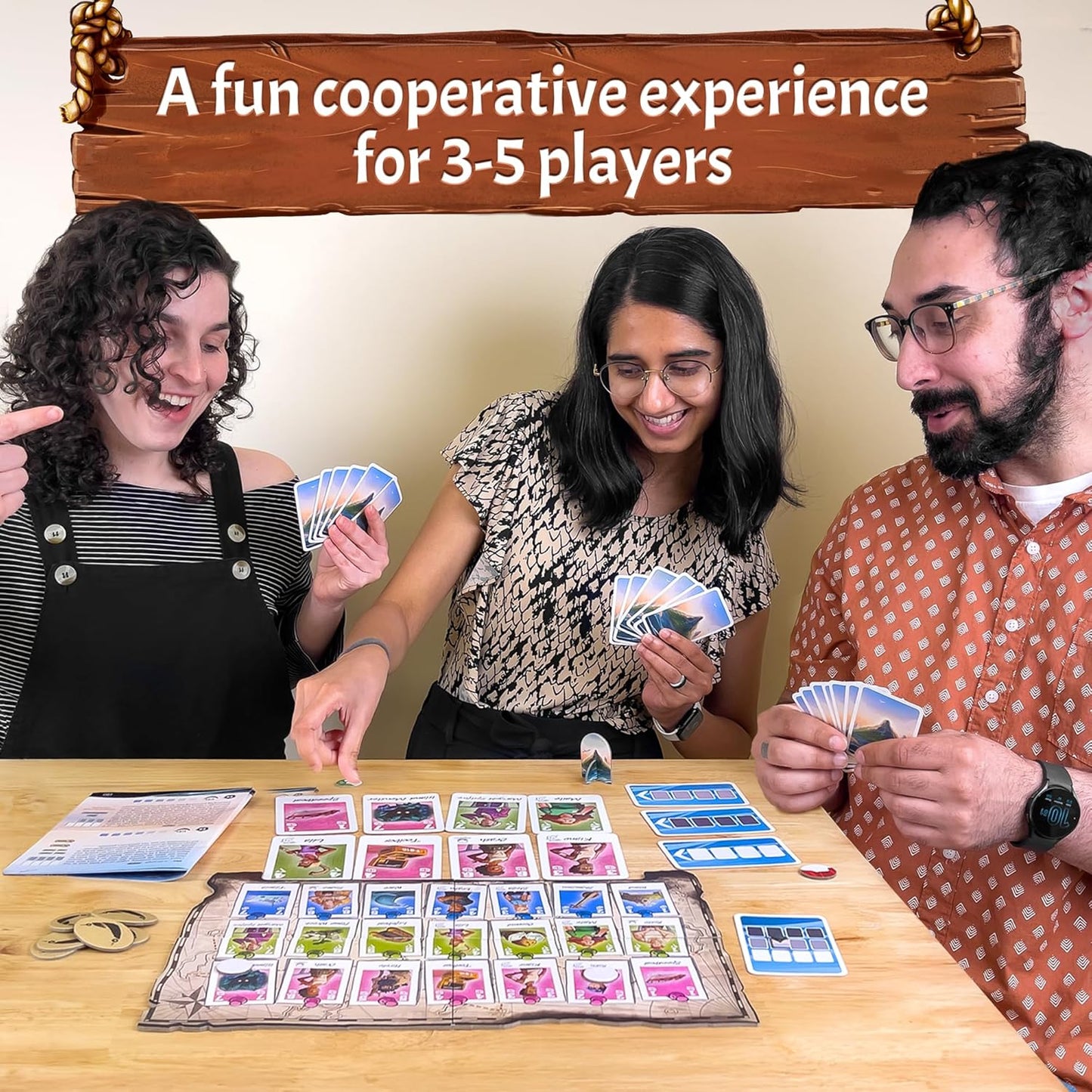 Thames & Kosmos The Crew: Marooned in Paradise Card Game | Cooperative Adventure for Adults & Kids | 3–5 Players + 2-Player Variant | Ages 8+ | Strategic Storytelling | Family Game Night