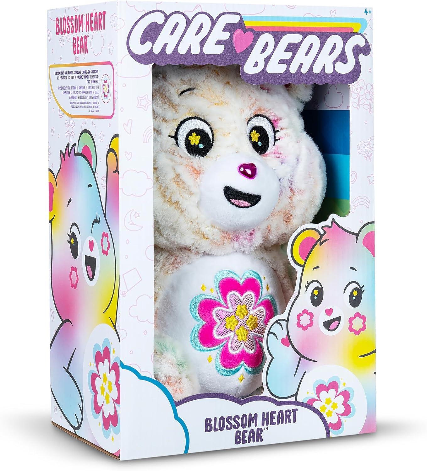 Care Bears Peluche moyenne (respectueuse de l'environnement) – Ours en forme de cœur en fleurs
