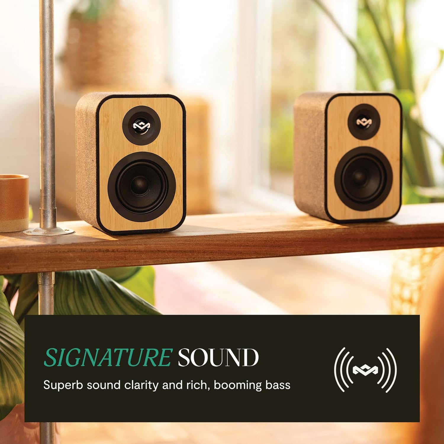 House Of Marley Uplift Bt Bookshelf Speakers Signature Black