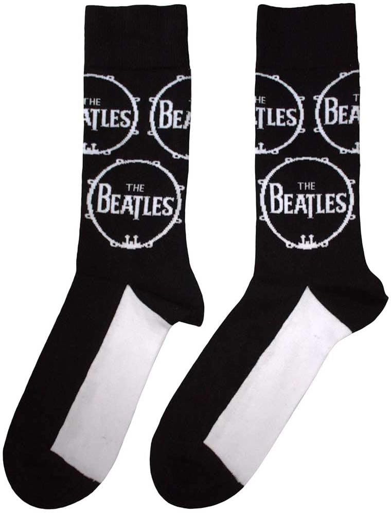 Beatles (The): Rock Off - Drum Logo Repeat (Calzini Unisex Uk Size 7 - 11)