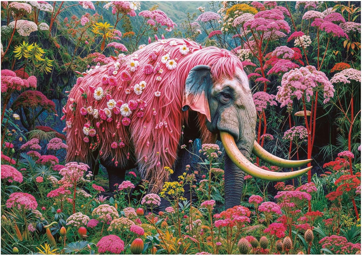 Educa - 1000 Piece Jigsaw Puzzle for Adults | Floral Elephant Jigsaw Puzzle Includes Glue Fix Puzzle Size: 68 x 48 cm - Ages 14 Years (20229
