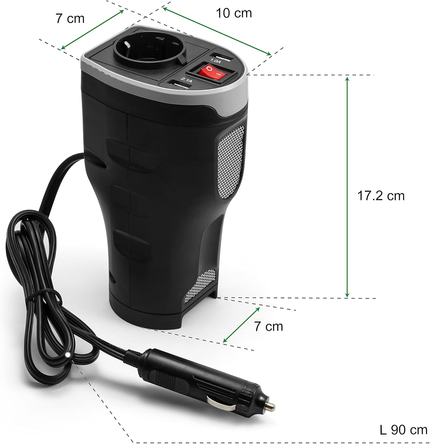 Technaxx - Car Power Inverter - 2 Usb Ports