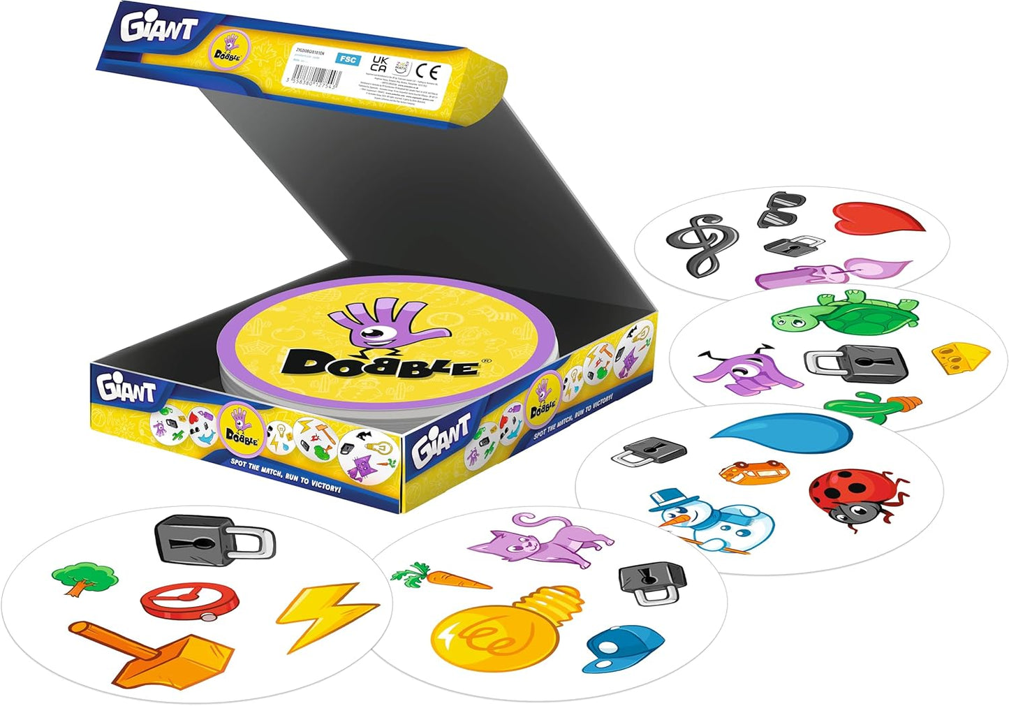 Asmodee | Dobble Giant | Party Family Card Game | Ages 6+ | 2-12 Players | 15 Minutes Playing Time