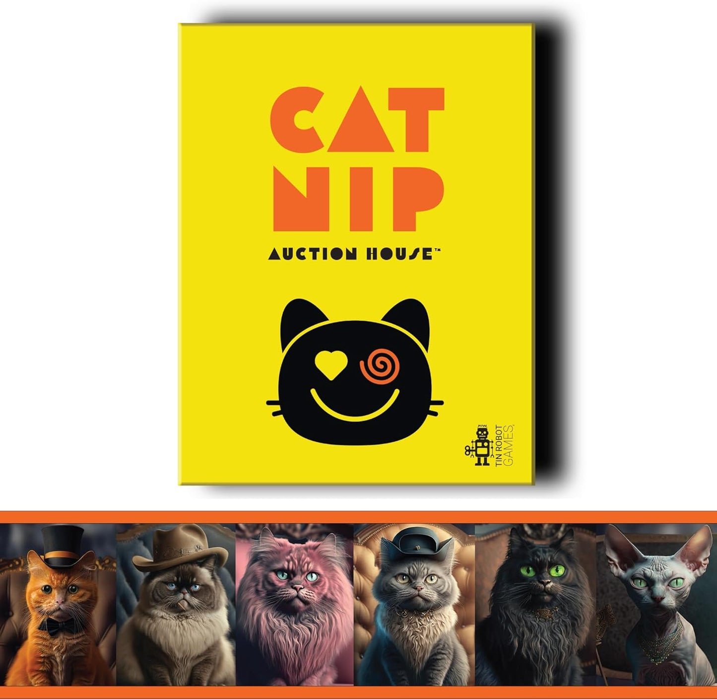 Enter The World of Catnip Auction House - A Strategic Bidding Board Game for 3-10 Players, Ages 8+, Where Elite Cats Bid for Victory!