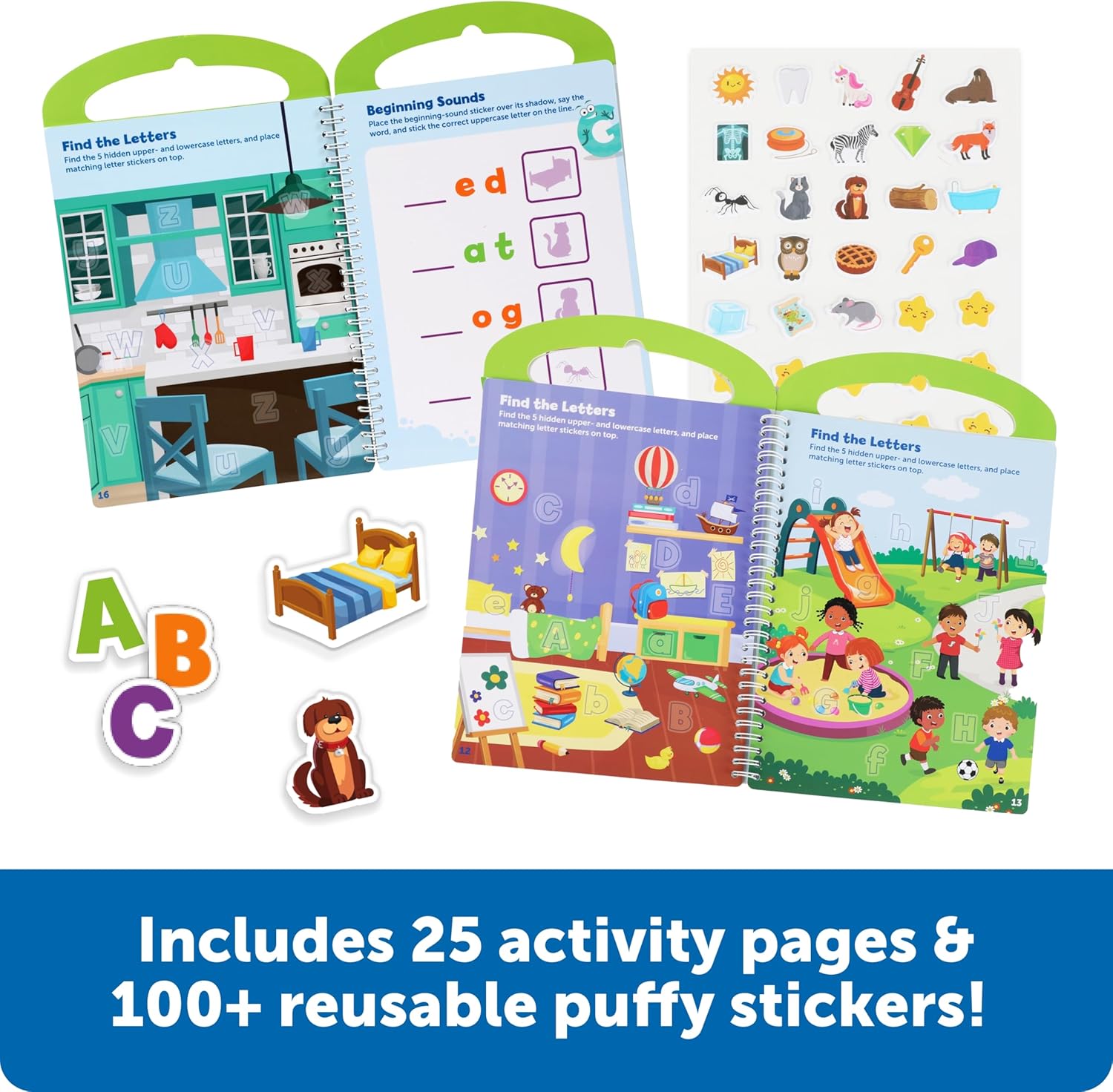 Learning Resources Skill Builders Smart Stickers Letters & Phonics, Alphabet Stickers, Reusable Sticker Book, Preschool Classroom Must Haves, Montessori busy books, Homeschool Learning, Ages 3+