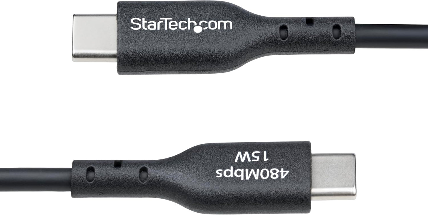 StarTech.com Cable Cargador USB-A a USB-C de 4m - Cable Adaptador USB-A a USB Tipo C - 3A - USB 2.0 - TPE - M/M - Negro