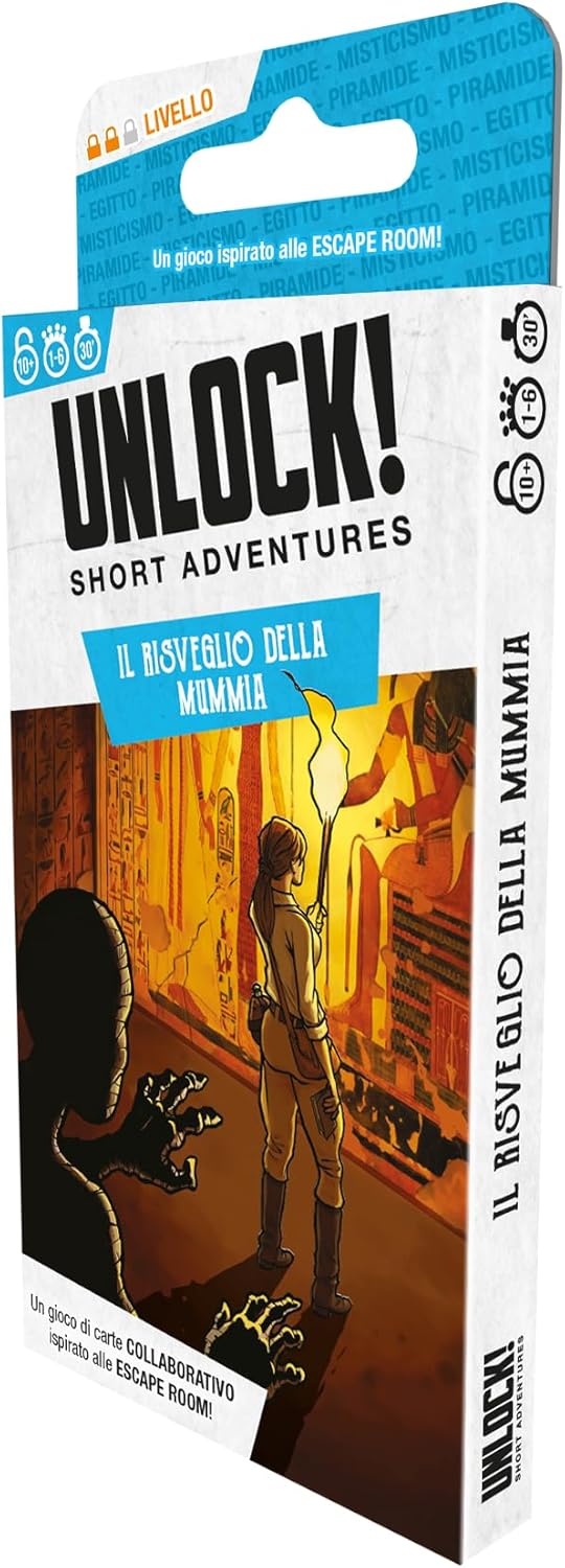 Asmodee - Unlock! Short Adventures, Il Risveglio della Mummia - Gioco da Tavolo con App, Escape Room, 1-6 Giocatori, 10+ Anni, Edizione in Italiano