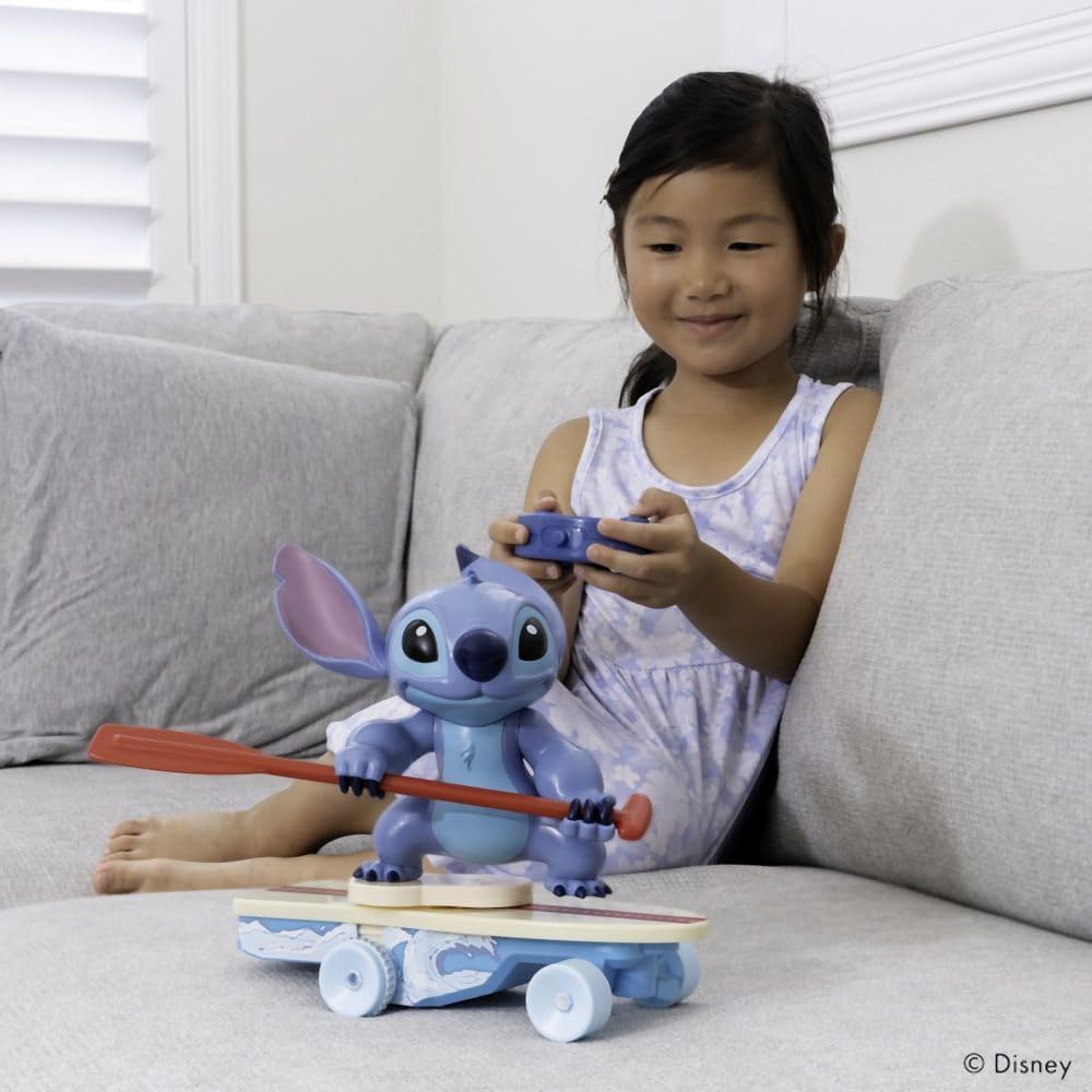 Jada - Disney Stitch Surfer Radio Controlled - Figuur draait 360° - Staat zichzelf op - Officieel gelicentieerd - Vanaf 3 jaar