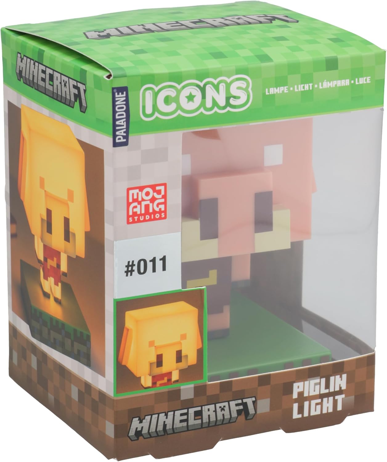 Paladone Minecraft Piglin Mini Icon Light, Officially Licensed LED Lamp for Kids Bedrooms, Gaming Rooms and Home Decor, Battery Powered Collectible