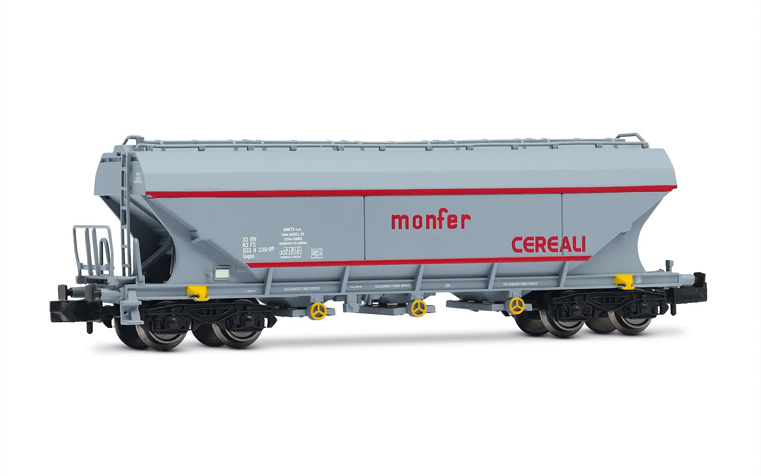 Arnold HN6709 FS, hopper wagon type Uagpps, Monfer livery, grey with red stripes, new inscriptions, ep. VI Freight Wagons