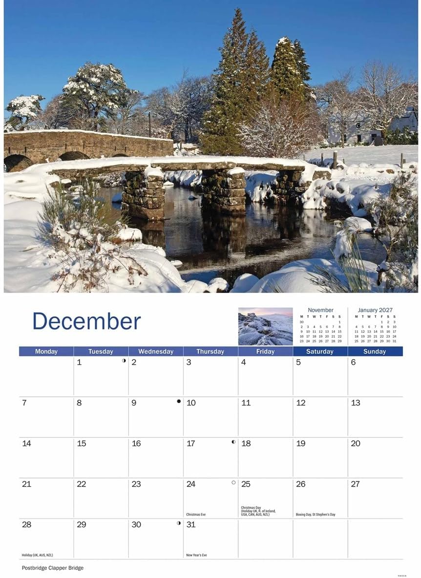 Dartmoor 2026 A4 Wall Calendar