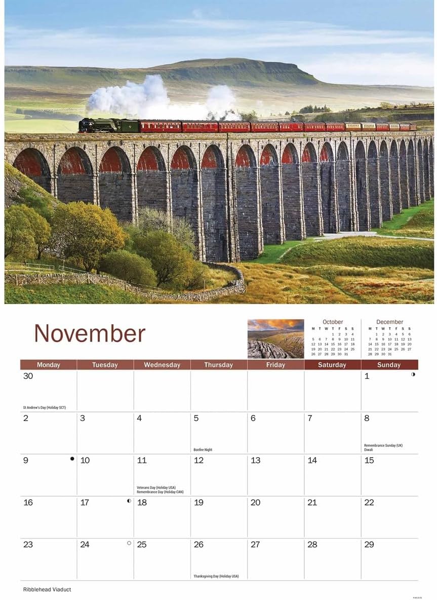 Yorkshire 2026 A4 Wall Calendar