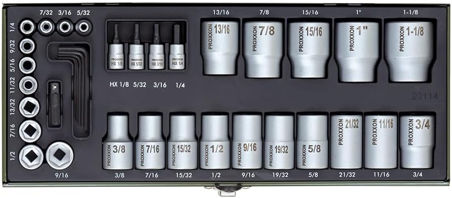 Proxxon - 36-delige Dopsleutel Set Voor Inch-maten