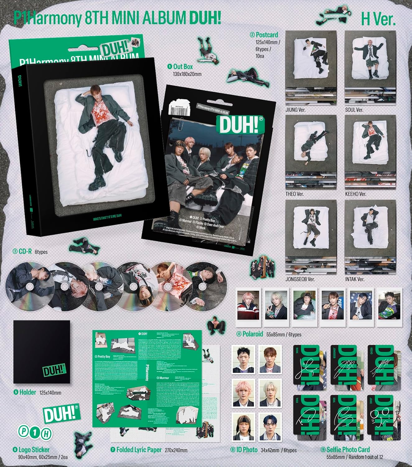 【ランダム】P1Harmony 8th Mini Album H Ver./DUH! Compact Ver. ランダム