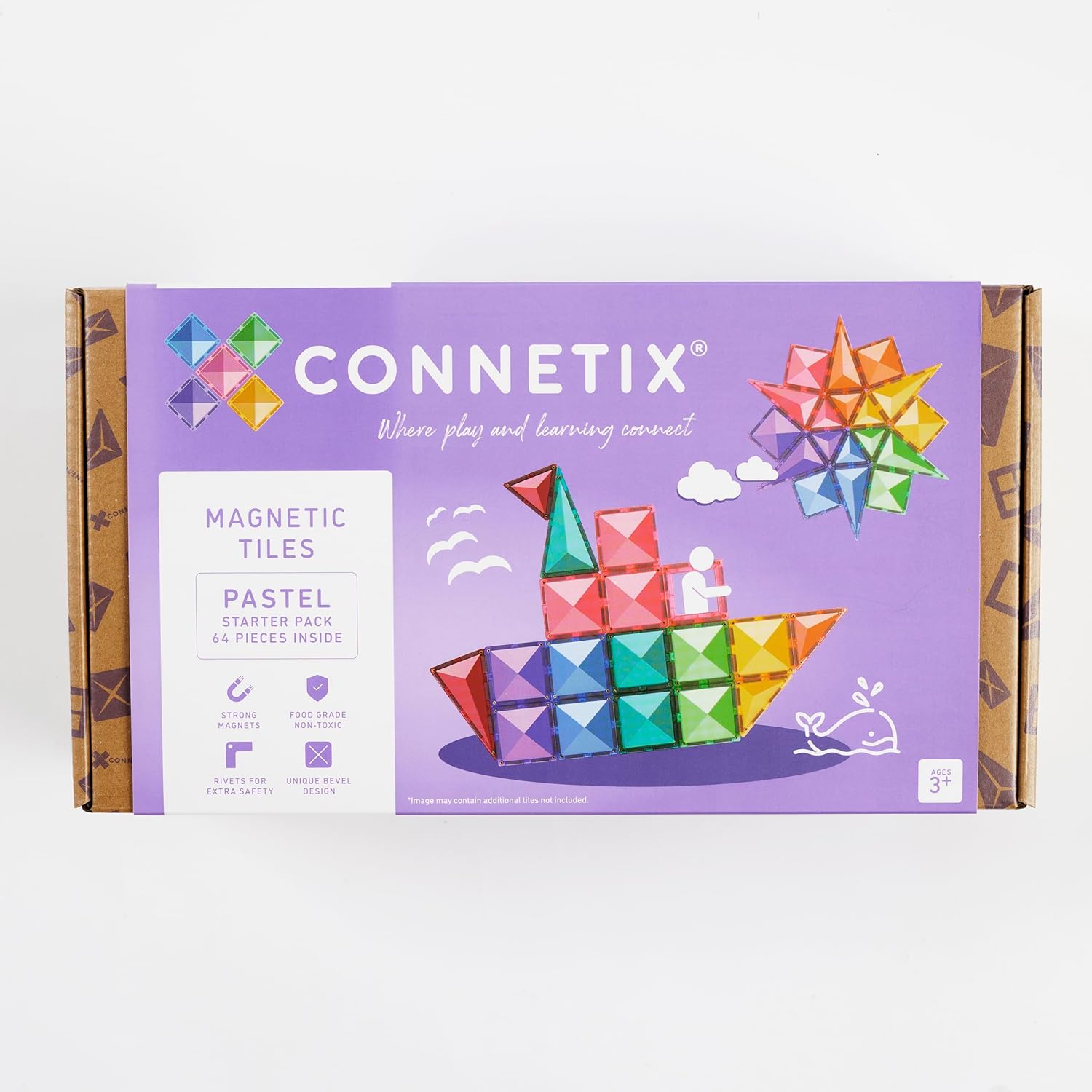 Connetix Pastel Starter Pack, 64 Pieces