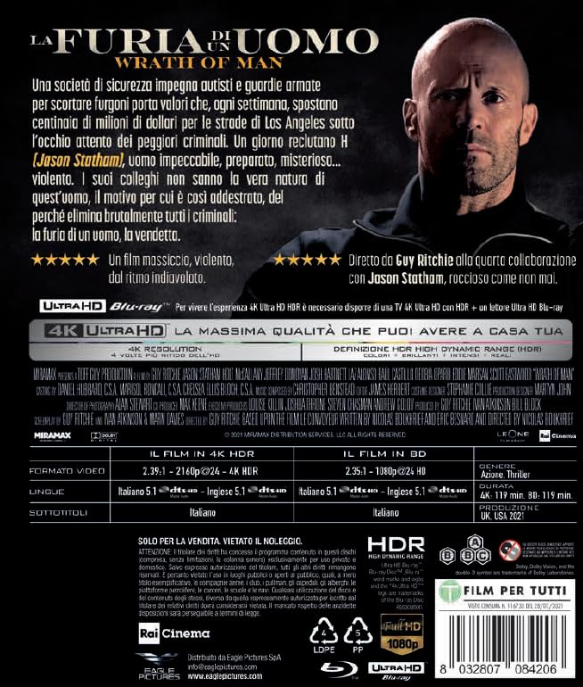 La Furia Di Un Uomo - Wrath Of Man - 4Kill Collection (Bd 4K + Bd Hd)