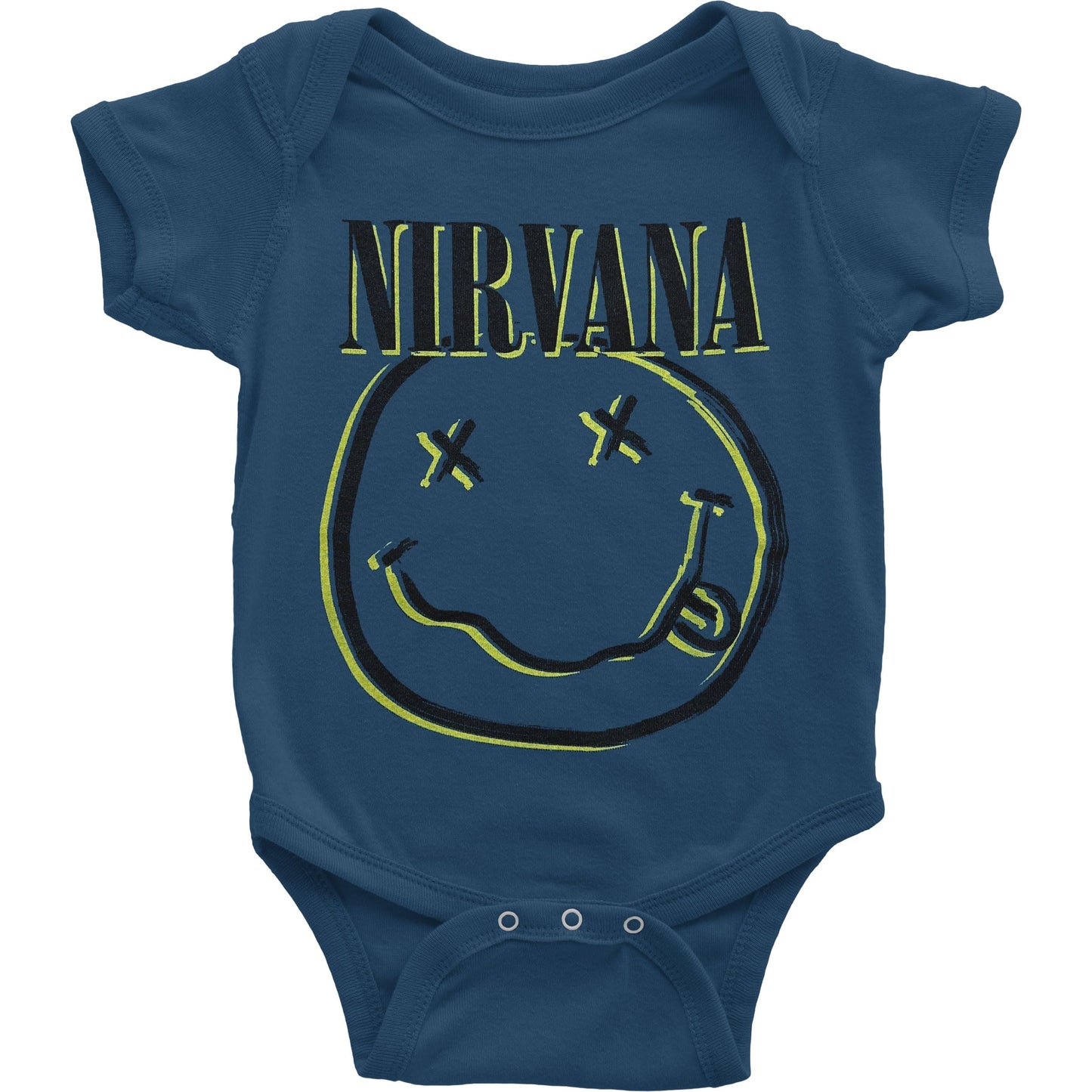 Nirvana: Rock Off - Inverse Happy Face (Body Neonato 0-3 Mesi)