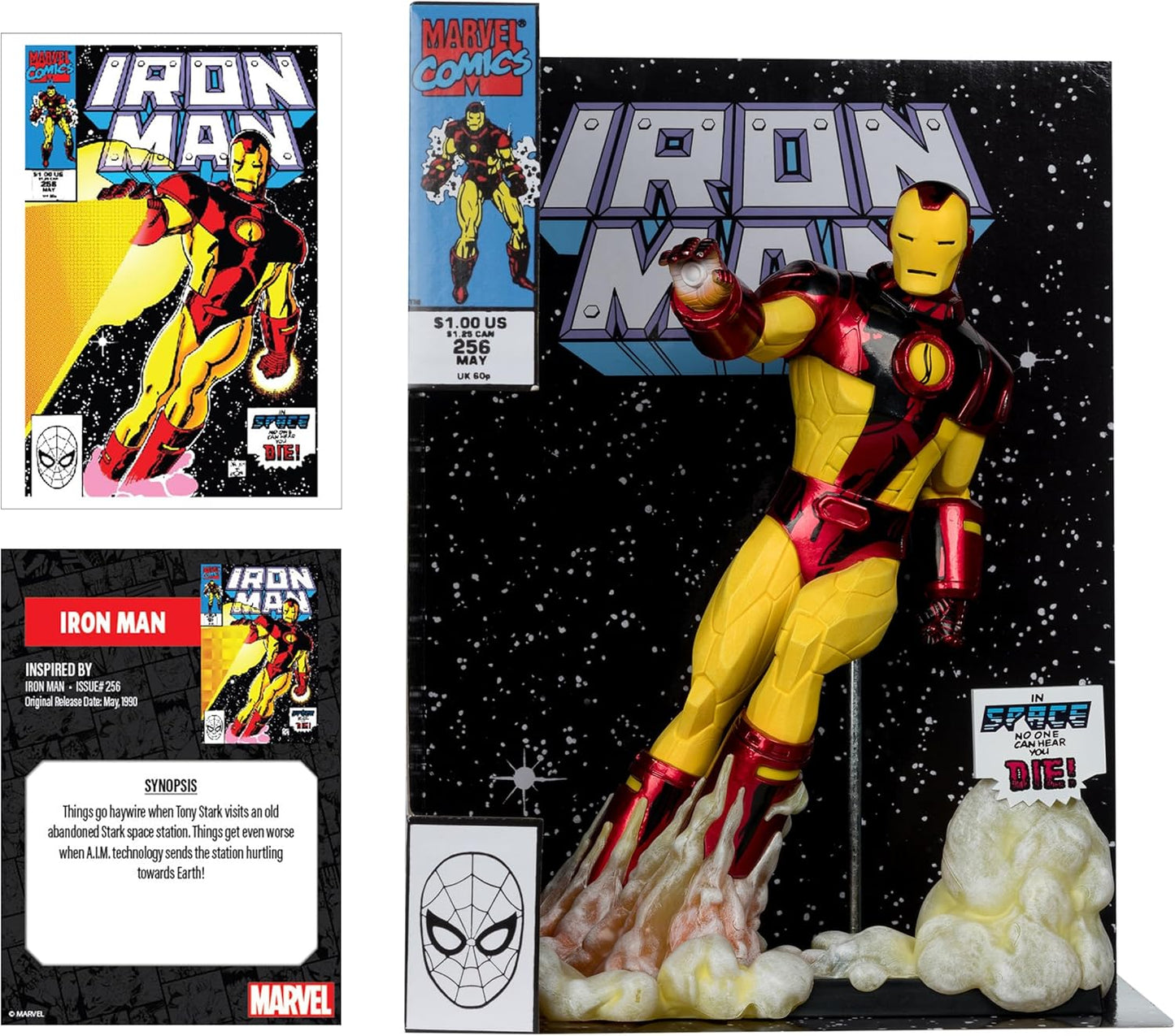 McFarlane Marvel Iron Man 1:6th Scale Collectible with Scene & Comic (Iron Man #256) Toys