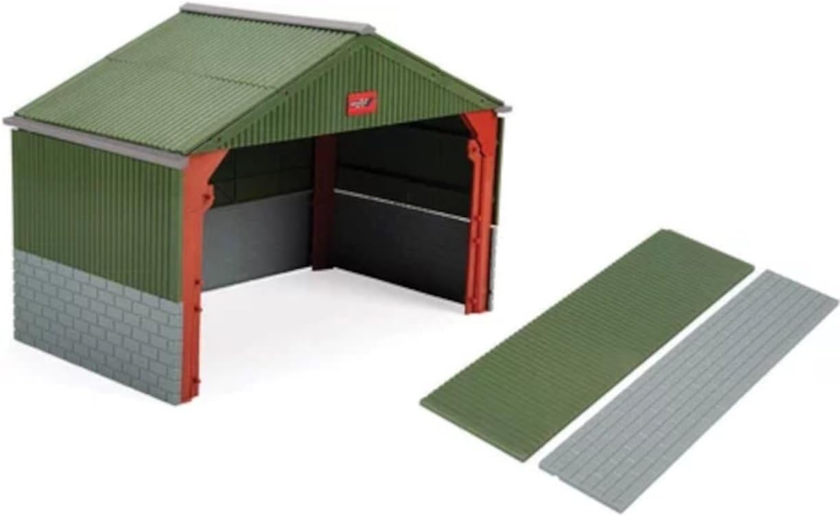 Britains Machinery Shed Toy Accessory, Farm Toys for Children Tractor Toy, Compatible with 1:32 Scale Toys, Suitable for Collectors & Children from 3 Years, Green