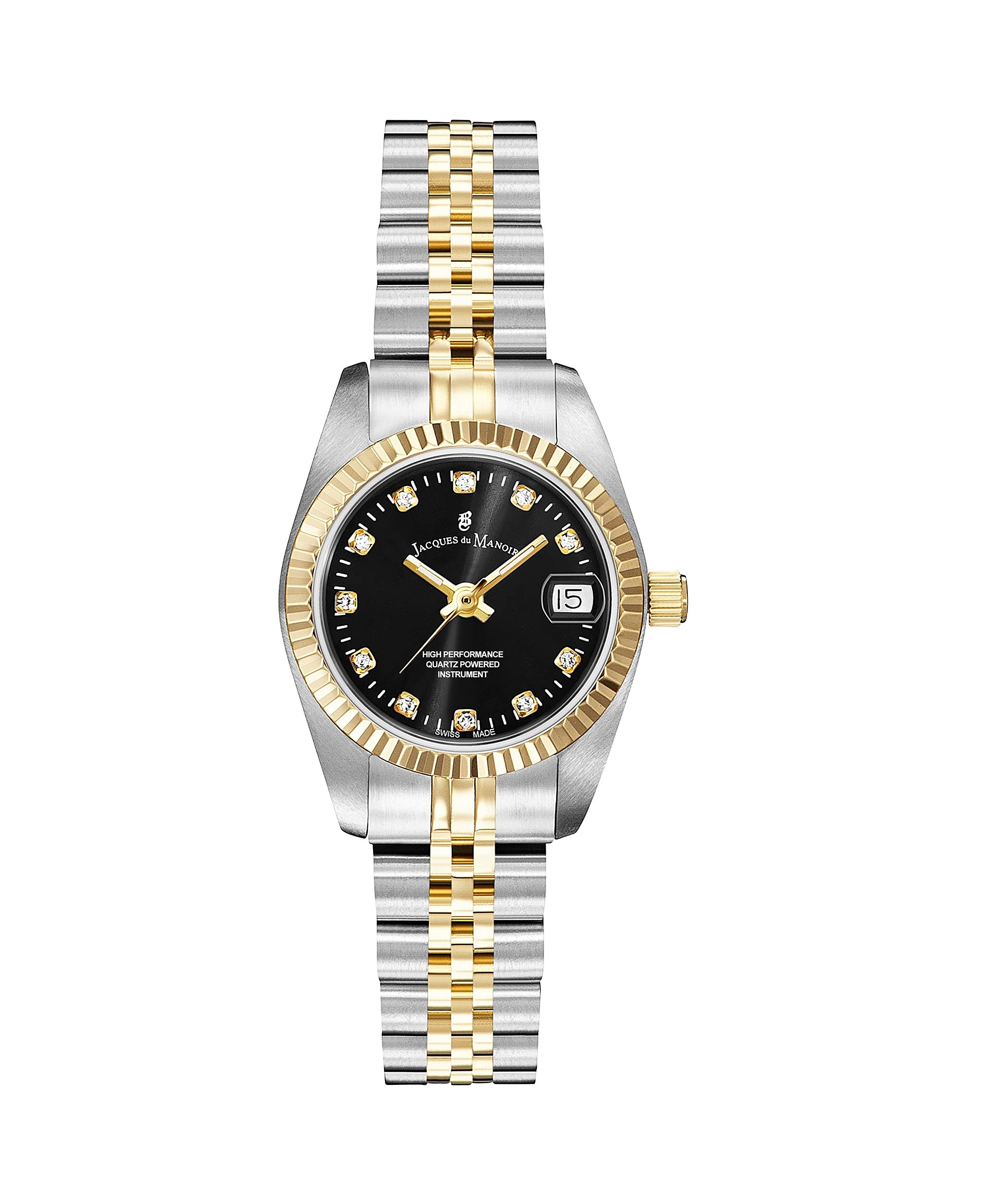 Jacques du Manoir Swiss-made Ladies Inspiration Silver & Gold Plated Bracelet Watch