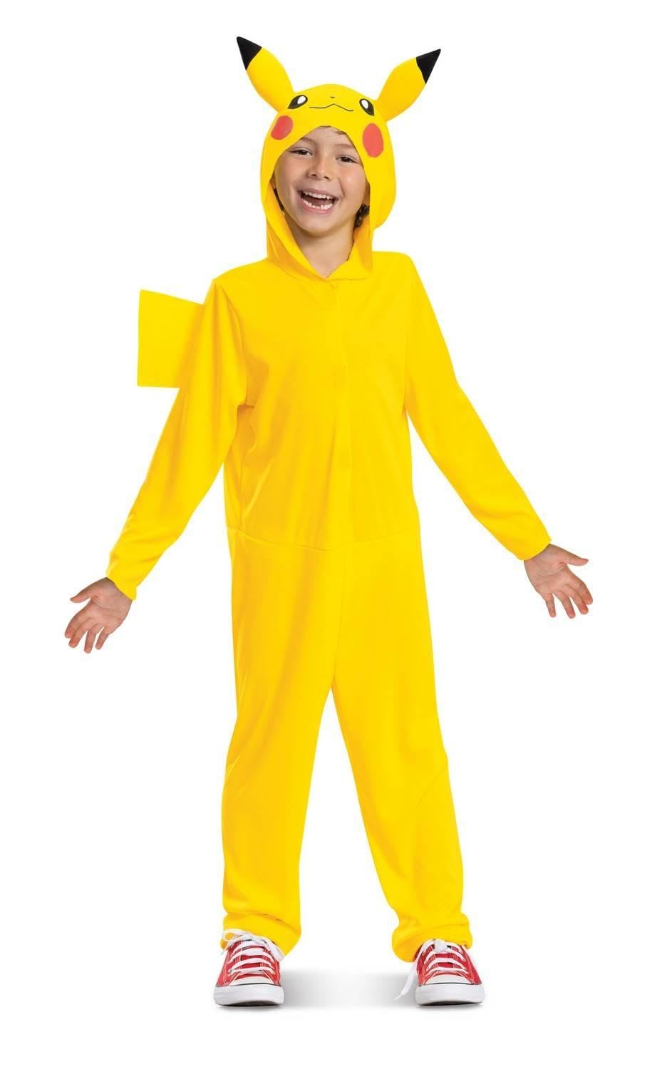 Pokémon Pikachu Costume for Kids, by Disguise, Features Yellow Jumpsuit with Tail and Character Design Hood, Comfortable Fit with Detailed Design, Ages 3-4