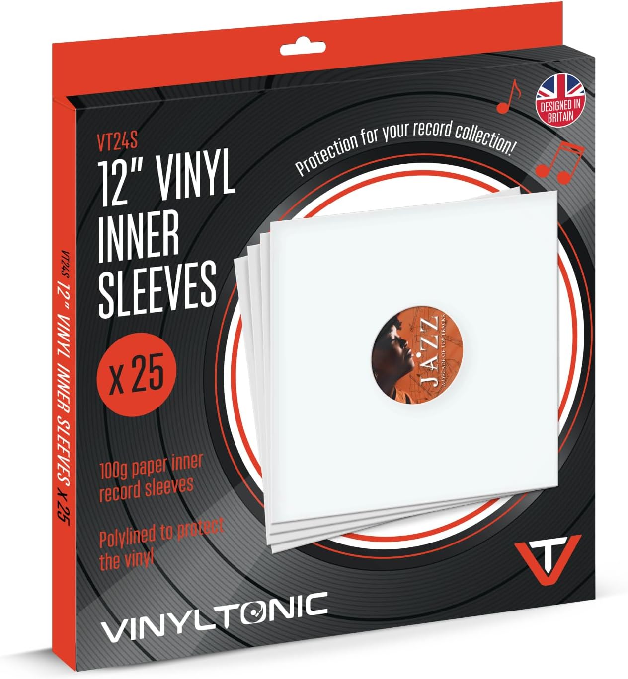 VT24S | Vinyl Tonic x25 12" Vinyl Inner Sleeves. Polyethylene Lining