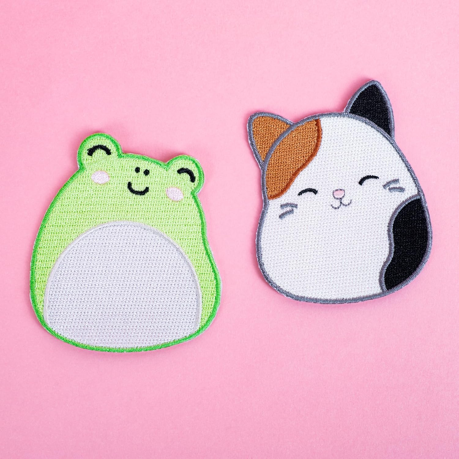 Squishmallows Iron on Patches Cam The Cat & Wendy The Frog. Cute Patches Perfect for customising Clothing & Bags. Kawaii Patches.
