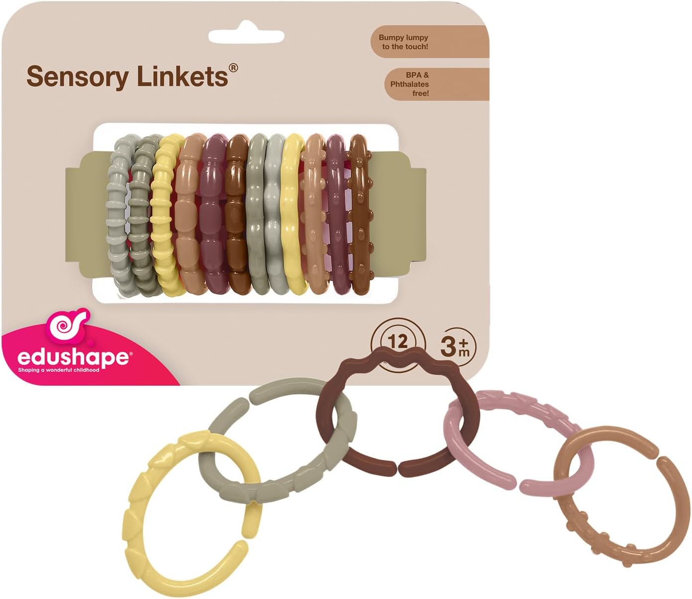 Edushape koppelstukken Basis Boho Chic - 12 stuks