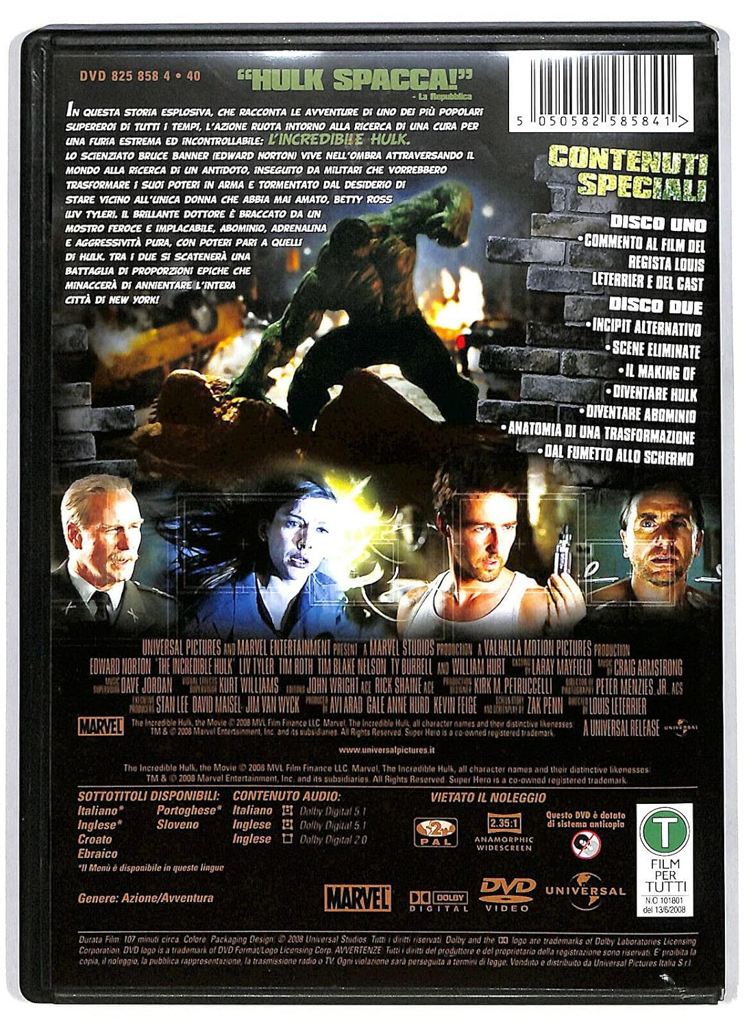 L' Incredibile Hulk (2008) (Special Edition) (2 Dvd)