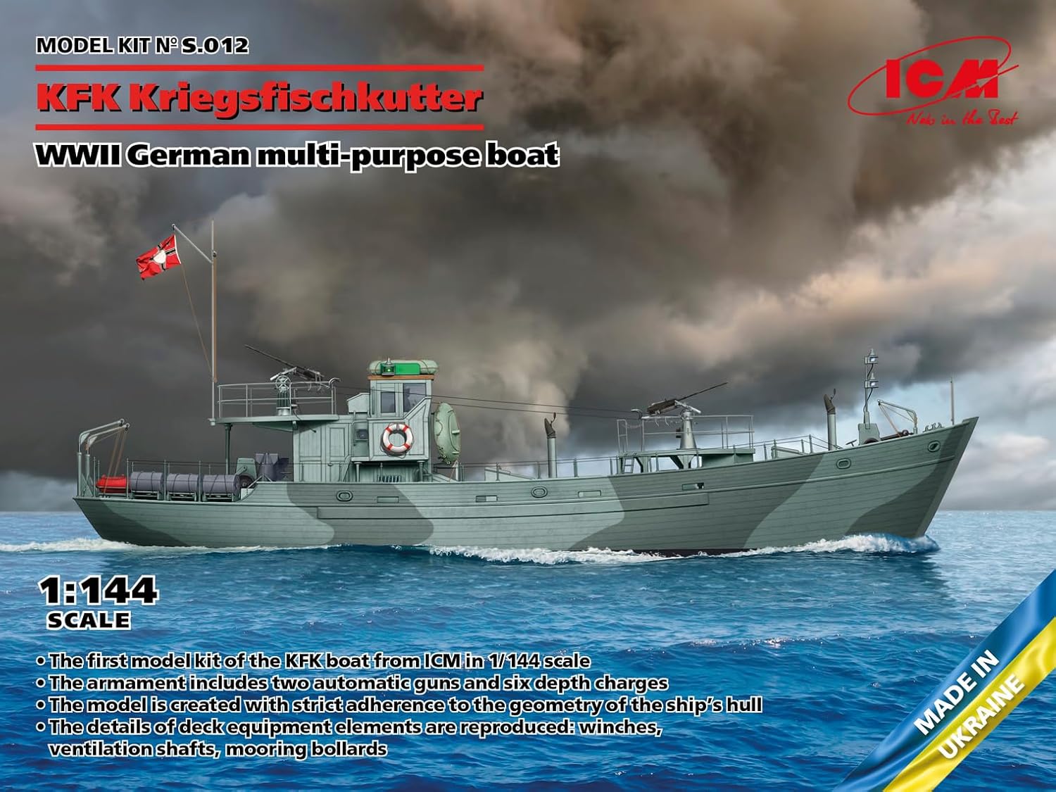 ICM-ICMS012 Barco Pescado de Guerra, Color Gris (ICMS012