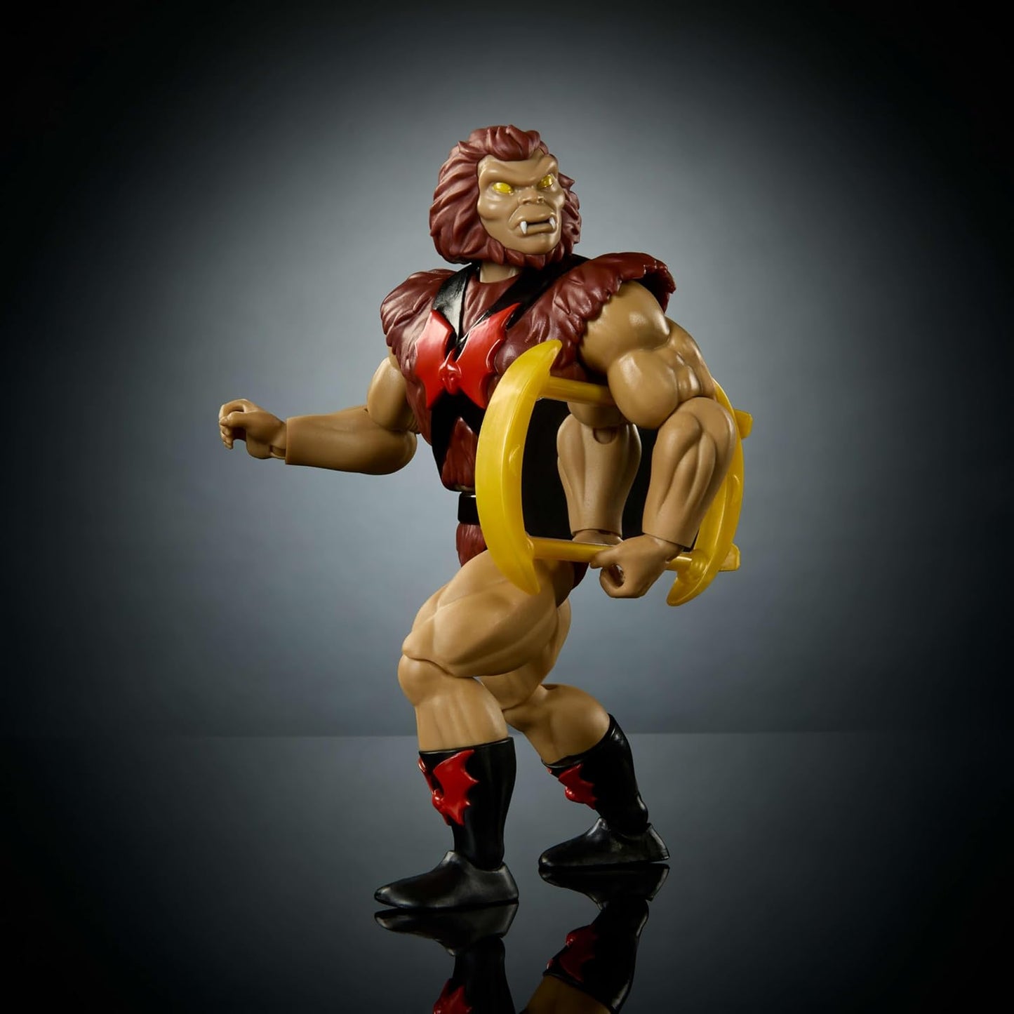 Masters of the Universe Origins Action Figure Cartoon Collection Grizzlor, 5.5-inch 1980s MOTU TV Hairy Villain, Detailed Design & Mirror Accessory, JBM90