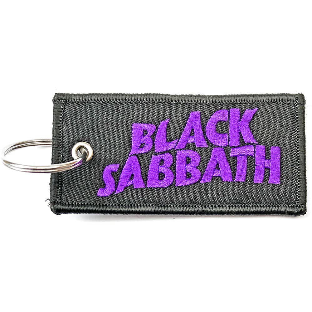 Black Sabbath Keyring Keychain Patch Wavy Band Logo Official Black