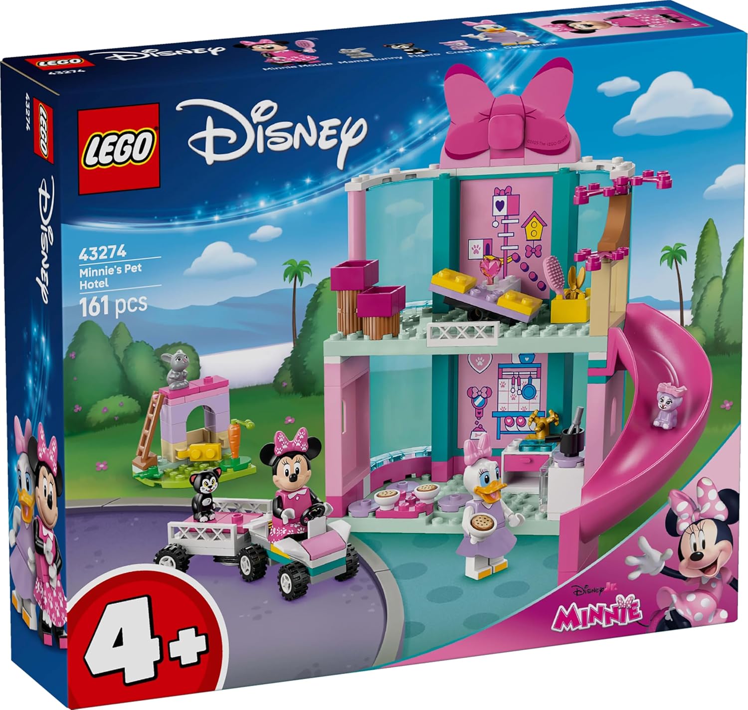 LEGO ǀ Disney Minnie’s Pet Hotel Building Toy with Minnie Mouse & Daisy Duck Mini Dolls, plus 3 Animal Figures - Gift for 4+ Year Old Girls & Mickey Mouse Clubhouse Fans - 43274