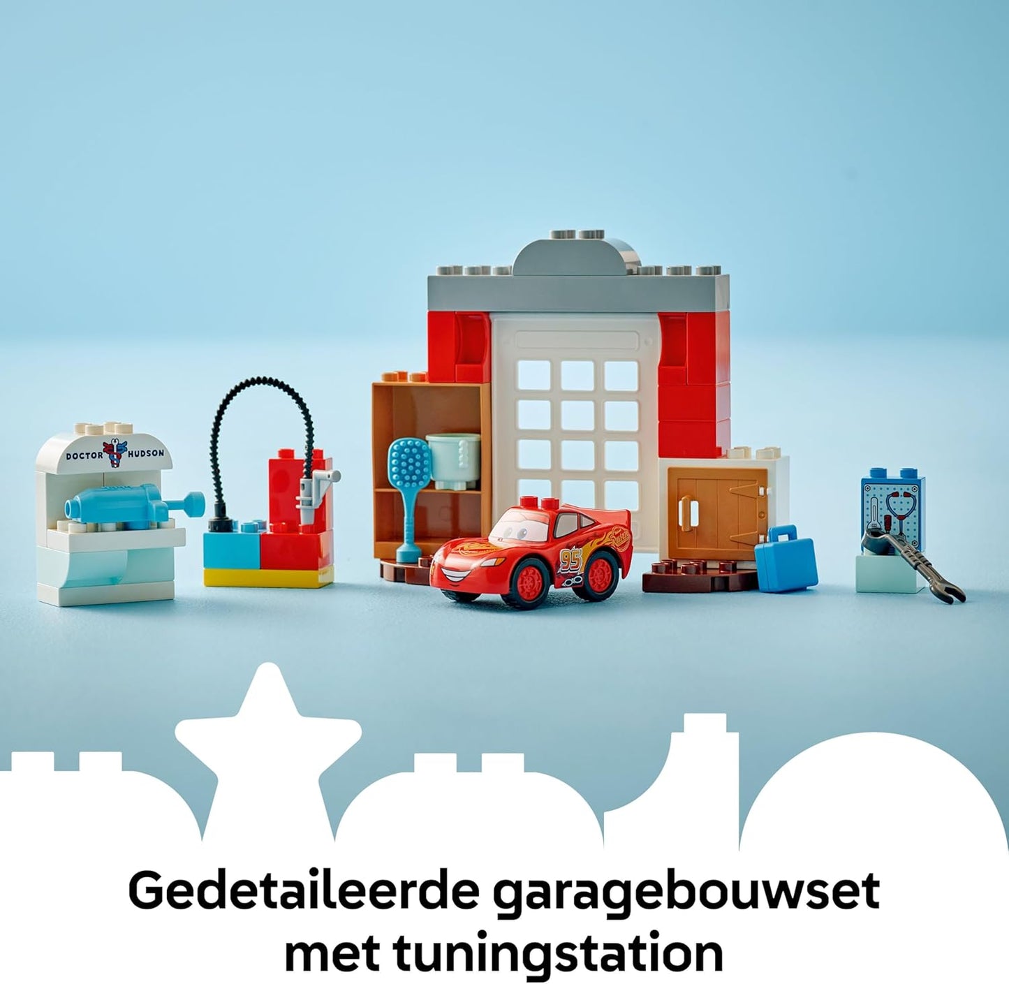 LEGO DUPLO│Disney and Pixar McQueen's Visit to Doc's Garage - incl. a Race Car Toy for Toddlers, Car Wash Tools & Accessories - Gift for 2+ Year Old Boys & Girls - 10456