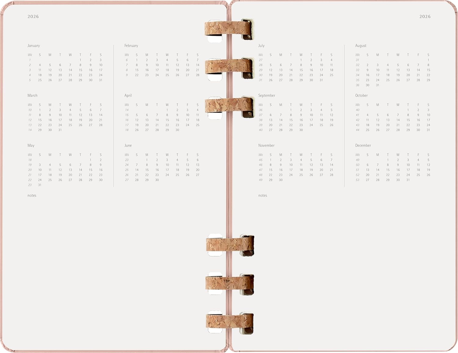 Moleskine Life Planner 2026, Weekly and Monthly Spiral Agenda 12 Months, Hard Cover and Elastic Closure, Almond Color, Large Size 13x21 cm