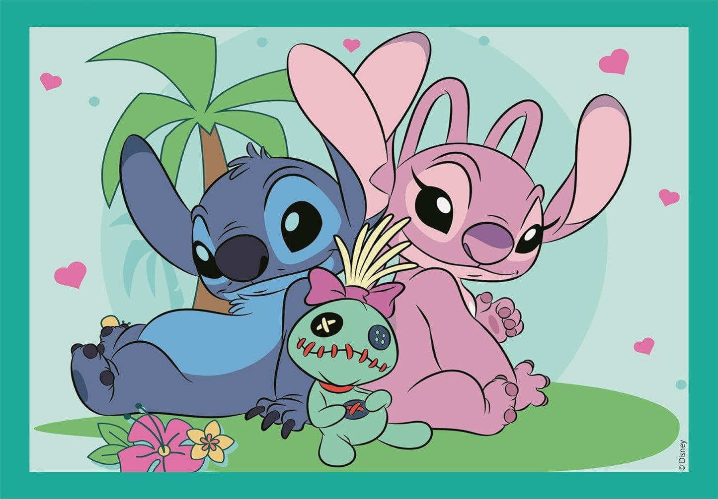 Clementoni - Puzzel 4-in-1 Supercolor, voor kinderen vanaf 3 jaar, verschillende delen illustraties Disney Stitch, cadeau-idee, Made in Italy, 21745