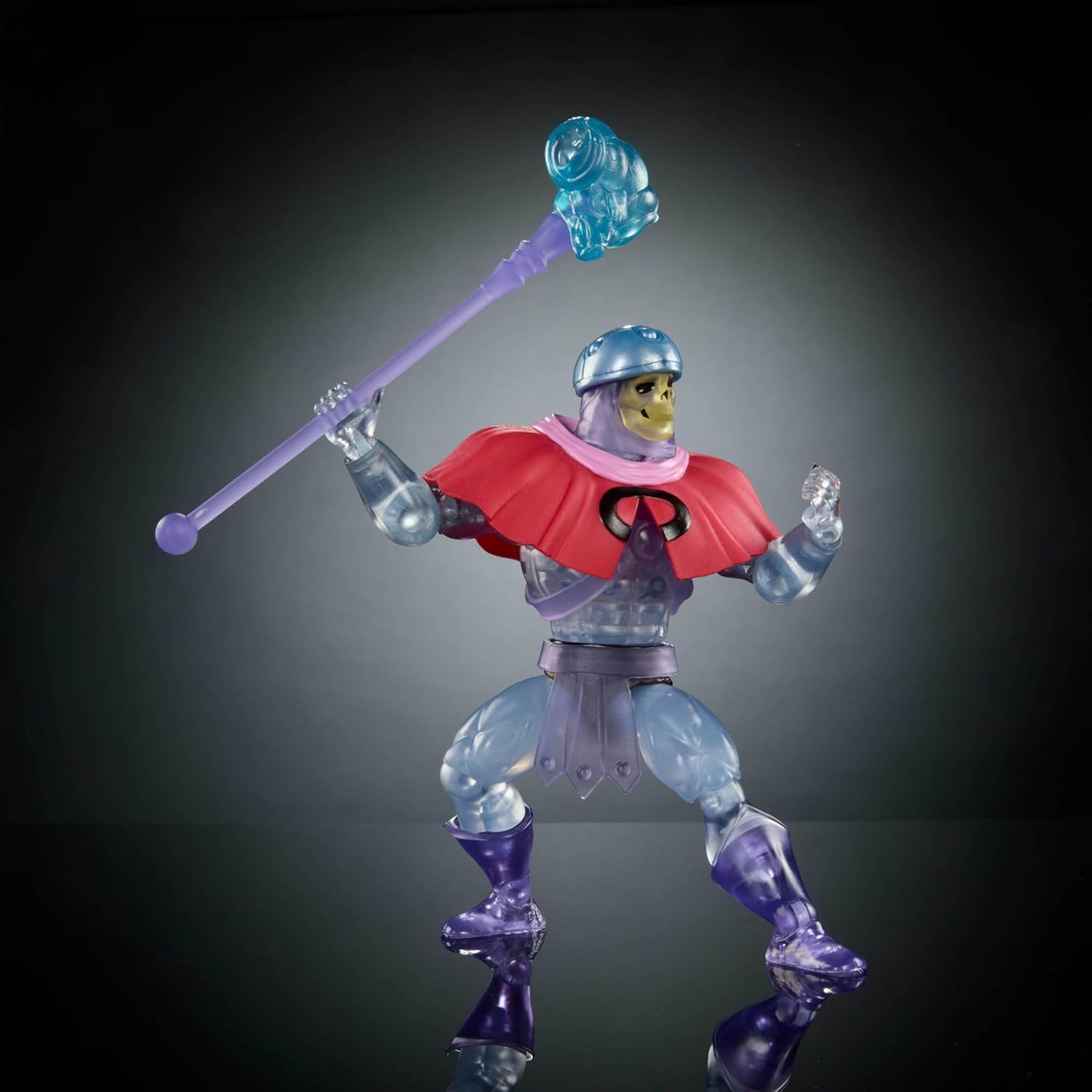 Masters of Universe Origins Action Figure Invisible Skeletor Cartoon Collection, 5.5-inch 1980s TV Villain, Detailed Clear Design & Alt Face Plate