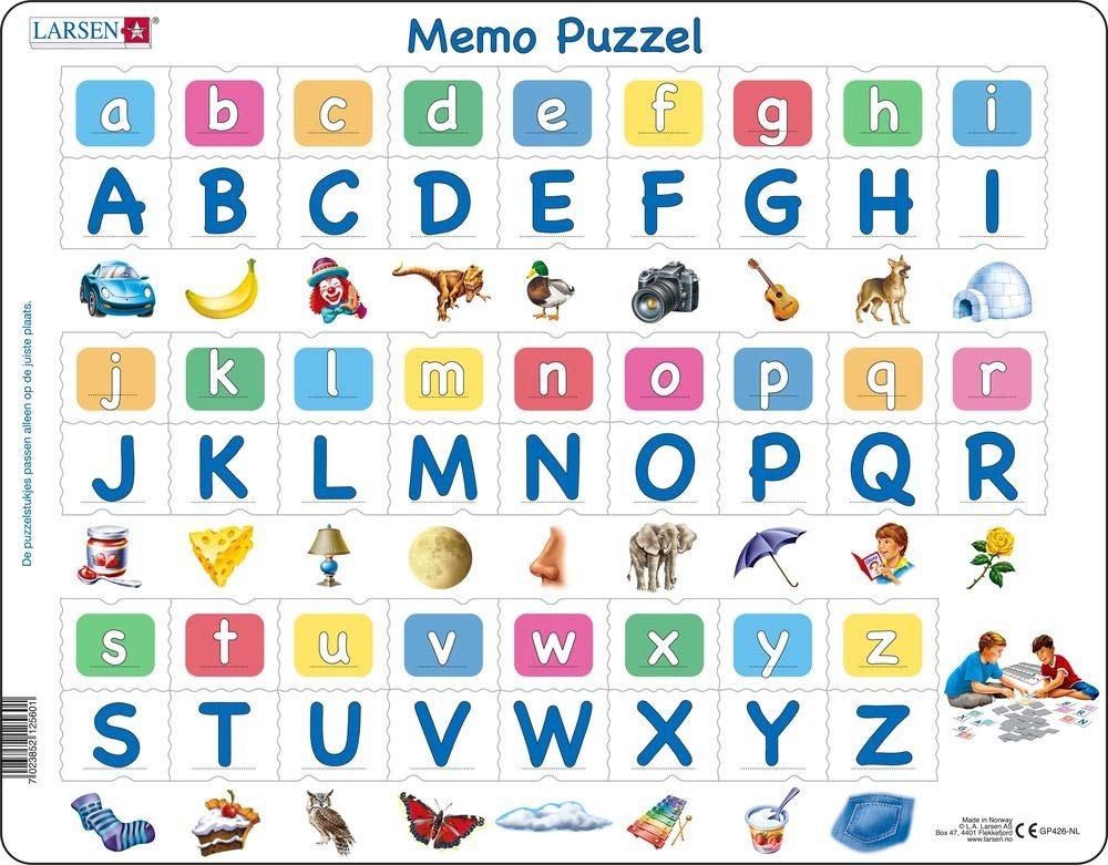 Selecta - Larsen Memopuzzel Leren Lezen - Het Alfabet met Afbeeldingen 52st.