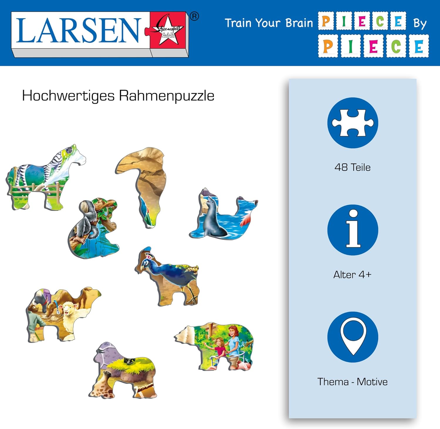 Selecta - Larsen Legpuzzel Dieren - In de Dierentuin 48st.