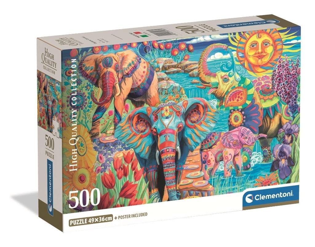 Clementoni - Clementoni Legpuzzel Elephants\` Carnival 500st.