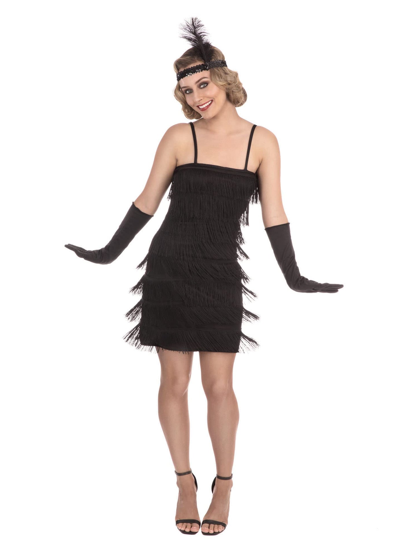 Bristol Novelty Flapper Dress Black Costume Set