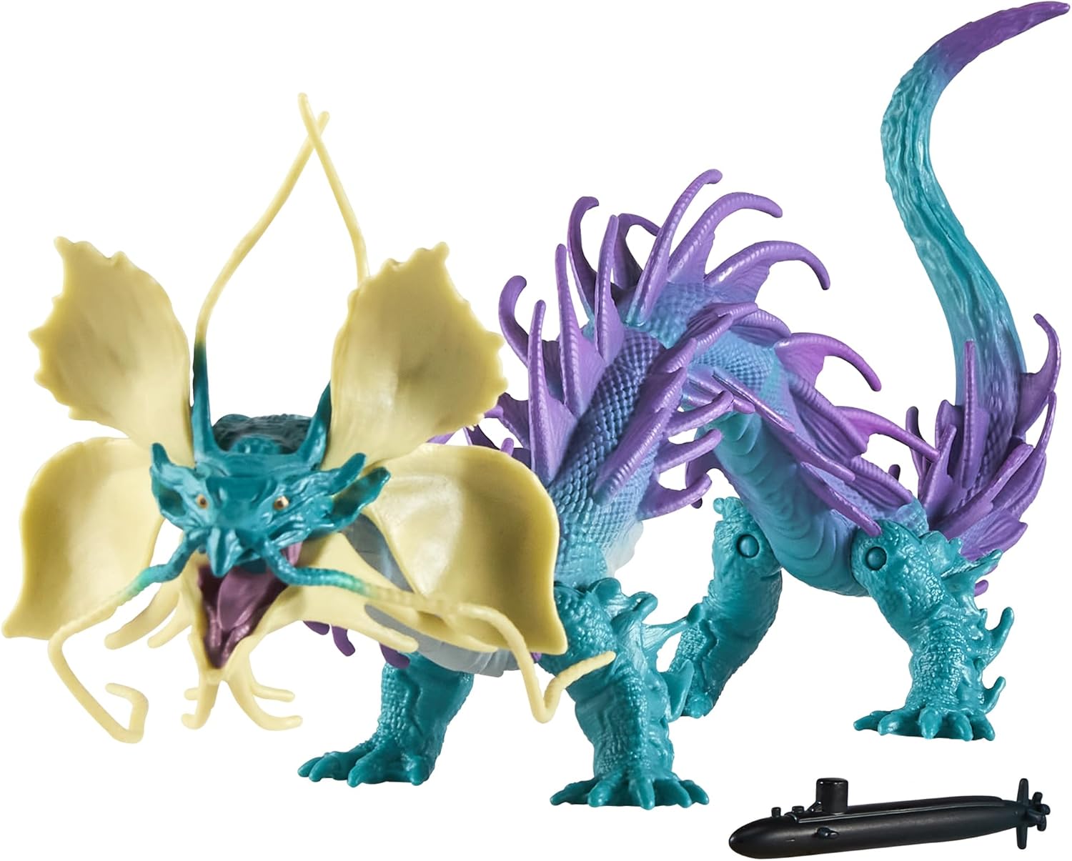 MonsterVerse Godzilla x Kong: The New Empire, 6-Inch Tiamat Action Figure Toy, Iconic Collectable Movie Character, Includes 2.5-Inch Submarine Accessory, Suitable for Ages 4 Years+